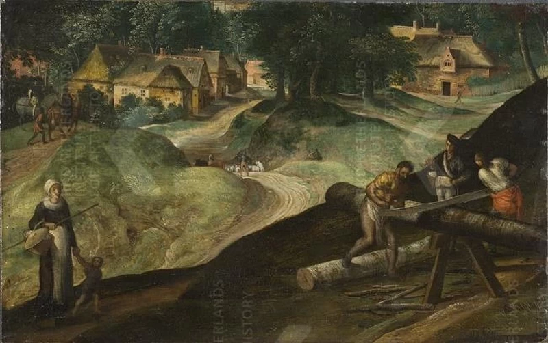 Paesaggio con uomini che tagliano il legname - Nationalmuseum Stockholm, Stockholm